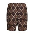 thumbnail image 5 of Fotbe Brown Gold Grid Pajama Shorts for Men, Men's Pajama Bottoms, Sleepwear,Short Pajama Pants-XX-Large, 5 of 9