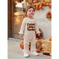 thumbnail image 6 of RUINIXCW Baby Girl Thanksgiving Outfit Turkey Letter Embroidered Ruffled Trim Long Sleeve Romper and Bow Headband 2 Pcs Set for Fall, 6 of 8