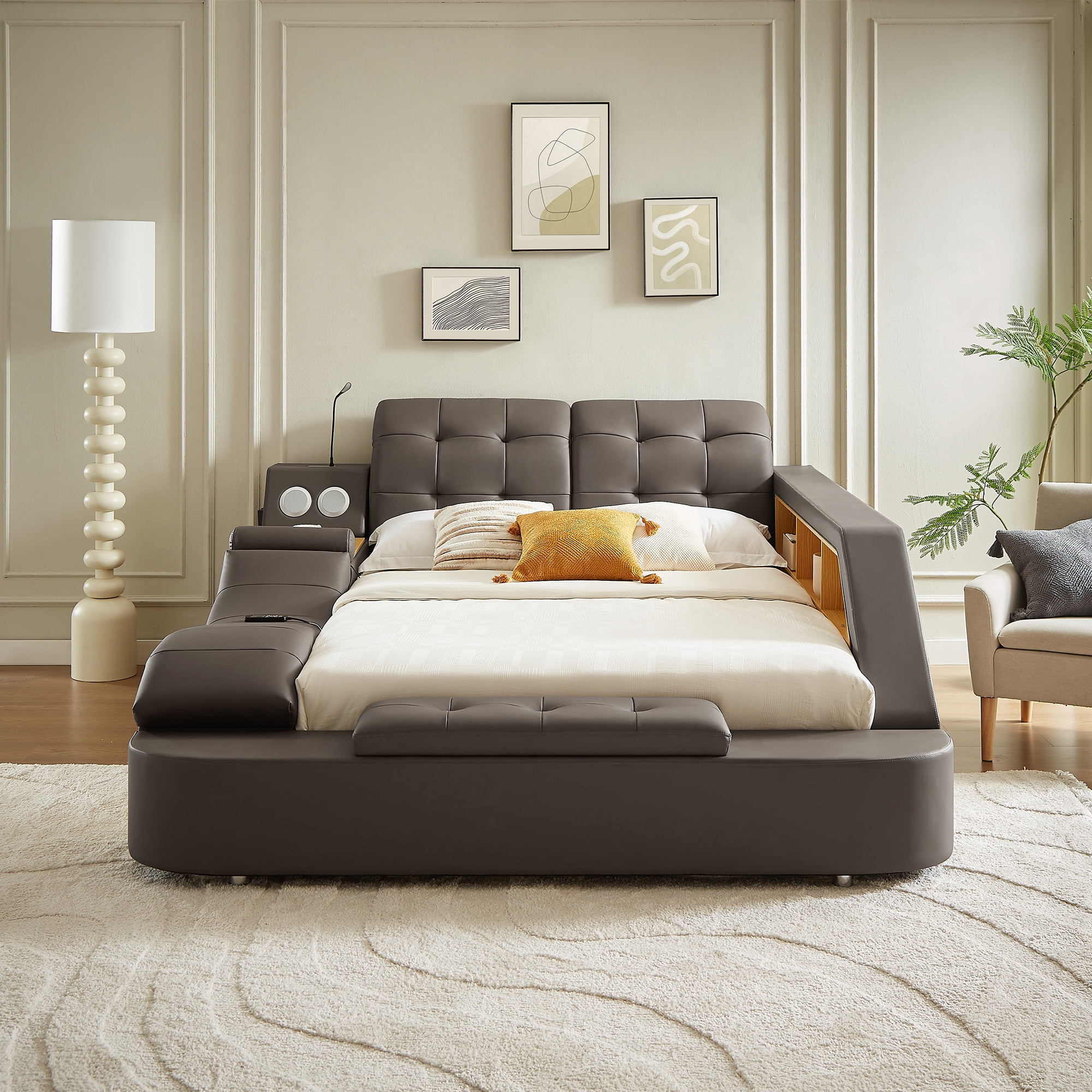 Queen Bed King Bed With Massage Chair Multifunction Smart Bed