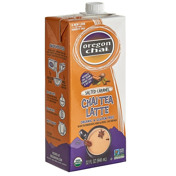 Oregon Chai 32 fl. oz. Organic Salted Caramel Chai Tea Latte 1:1 Concentrate