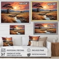 thumbnail image 4 of Designart "African Aura Riverforest Peach Sunset I" Landscapes Floater Framed Wall Decor, 4 of 7