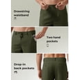 thumbnail image 3 of Pants Willit Linen - Vestido casual para hombre, con cordón, color verde militar, 3 of 5