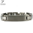 thumbnail image 2 of Tioneer Titanium Men's Classic ID Link Bracelet with Free Medical Engraving Size 36mm, 2 of 3