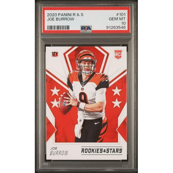 Graded 2020 Panini Rookies & Stars Joe Burrow #101 Rookie RC Football Card PSA 10 Gem Mint