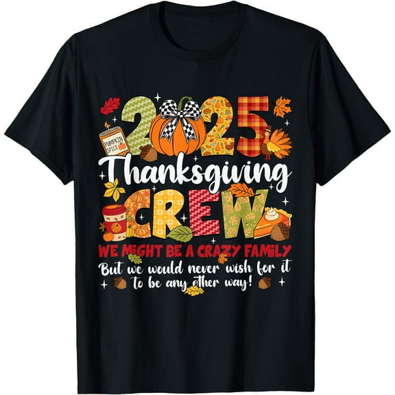 Family Thanksgiving 2025 Thanksgiving Crew Turkey Matching T-Shirt