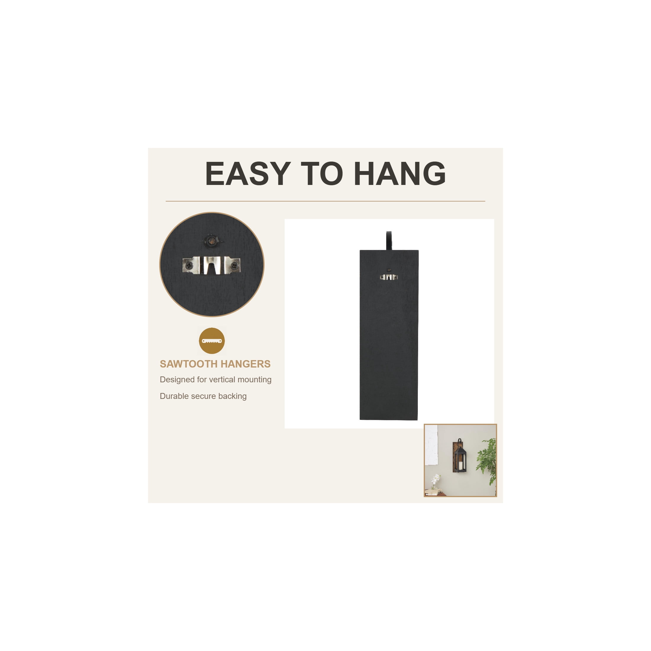 DecMode 2 Holder Black Metal Abstract Suspended Arched Cutout Wall Sconce with Brown Wood Backing and Beaded Edge