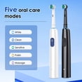 thumbnail image 3 of Rotary Electric Toothbrush for Adults with 4 Replacement Soft Brush Heads, 5 Modes Deep Clean, 7500 RPM, Rechargeable Toothbrush with 2 Min Timer(Black), 3 of 11