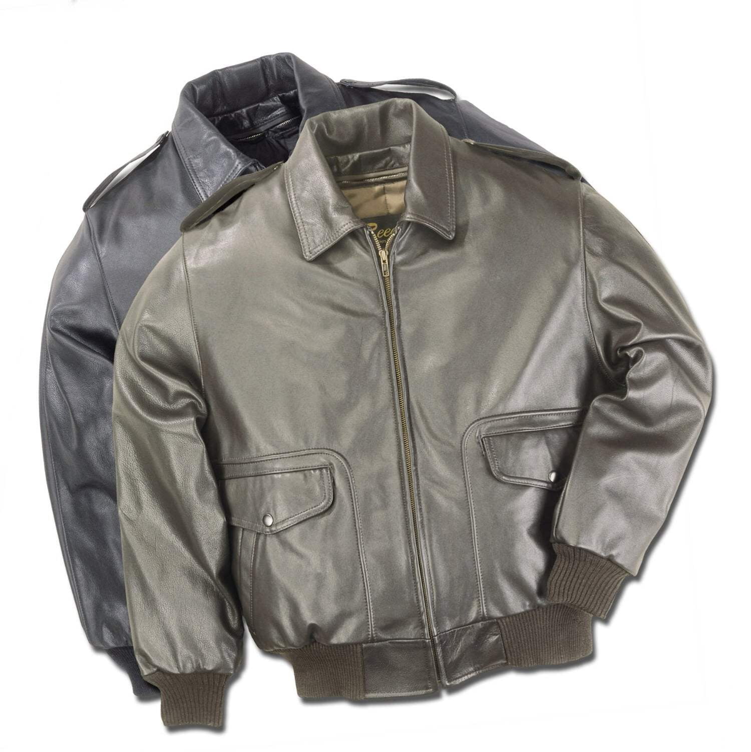 Reed Men's Bomber Leather Jacket Made in USA (3xl, Brown