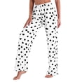thumbnail image 3 of Ayolanni Stretch Pants for Women Graphic Flowy Wide Leg Pants Girls Drawstring Elastic Waist White Loose Trousers with Pockets XL, 3 of 4