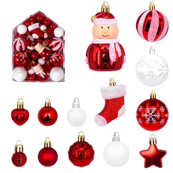 Christmas Tree Decorations 72-Pack Electroplated and Assorted Shape Christmas Balls Ornament Set Decorative Hanging Baubles for Holiday Tree Home Party and Festival Decoration