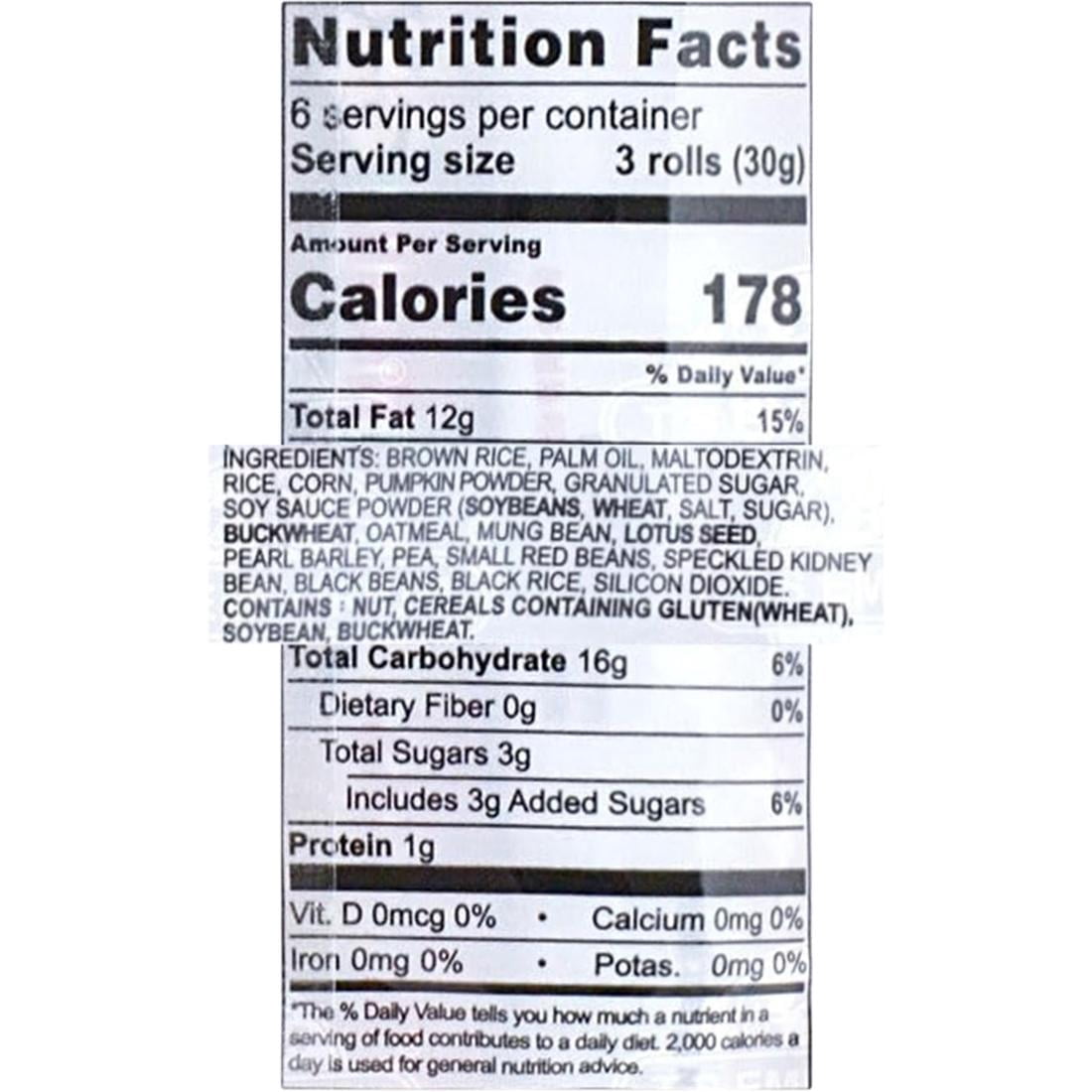 All natural Pei Tien Energy 99 rice cake roll 6.35oz (Pumkin Flavor, 4 Packs)
