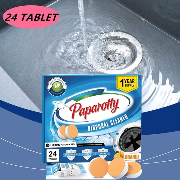 24 Pack Garbage Disposal Cleaner Tablets, Deep Clean & Deodorizer Pods for Kitchen Sink Disposal, Help Remove Odor, Grease & Food Residue, Easy Monthly Maintenance