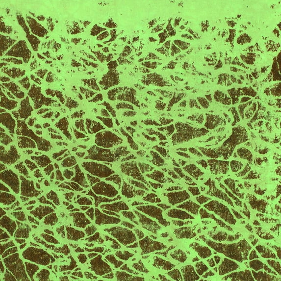 Ahgly Company Indoor Square Abstract Green Modern Area Rugs, 8' Square