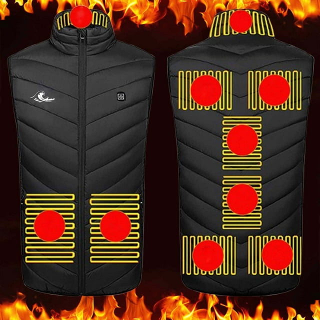 Amzcrzy Polyester Blouse en pour Hommes Unisexe Fermeture Éclair Contrôle par Pression 2 Veste Chauffante Version Rechargeable par Usb Gilet Chauffant pour Hommes