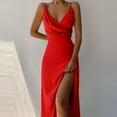 thumbnail image 2 of Atogsazn Cocktail Dresses for Women Sleeveless Solid V-Neck Party Dresses Wedding Guest Dresses for Women Red XL, 2 of 5