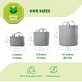 thumbnail image 7 of Coolaroo 10 Gallon Round Fabric Grow Bag with Drainage Holes, UV Resistant and Durable Handles - 3 Pack, Steel Grey, 7 of 7