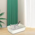 thumbnail image 2 of ZOUSSIQI Cat Litter Box, Kitten Potty Pan, Prevent Sand Leakage, Open Litter Box, Open Kitty Litter Pan Open Top Cat Litter Tray for Kitty Rabbit, White CA919-61764, 2 of 7