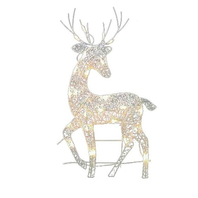 Jkerther Prelit Christmas Reindeer Family Outdoor Lighted Holiday Deer