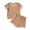 Brown, variant on Toddler Baby Summer Outfit Soft Comfortable Breathable Short Sleeve Striped T-Shirt and Short Set for 1-6 Years Boys and Girls