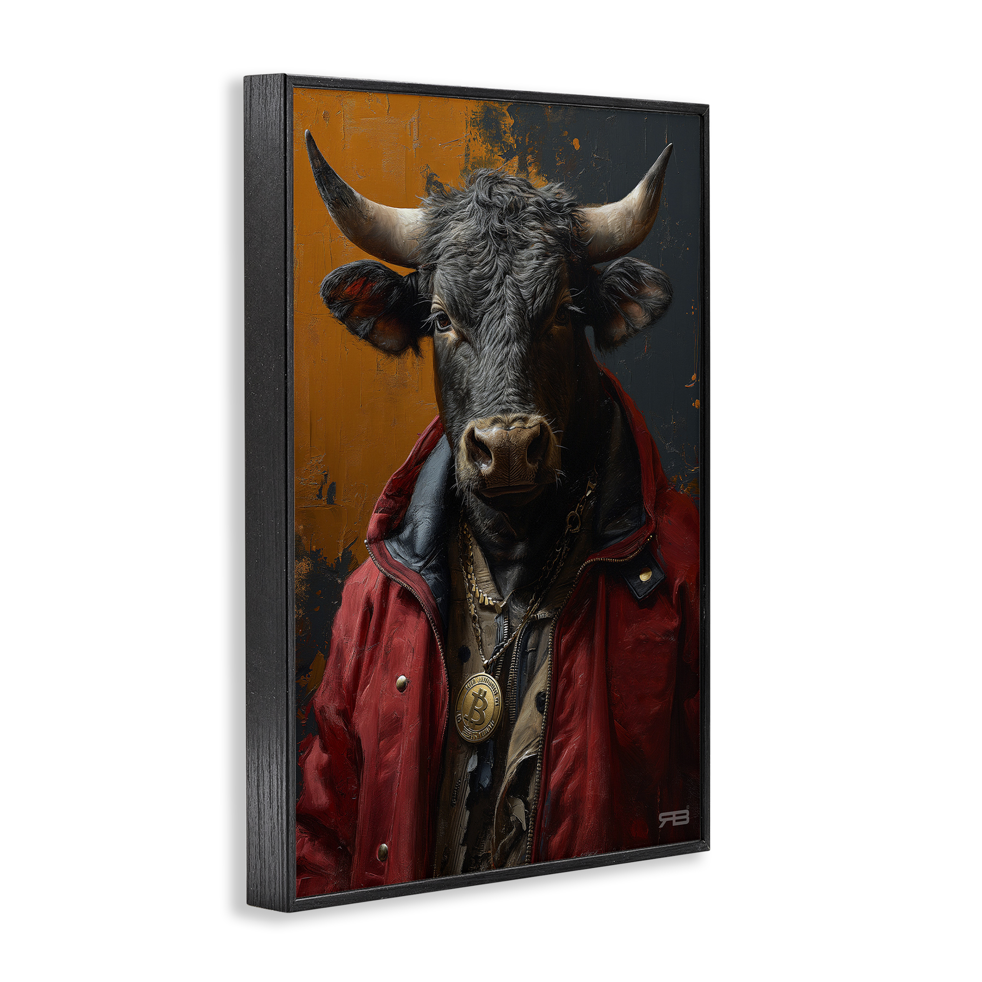 Stupell Industries Street Style Cattle Novelty Painting Black Framed Art Print Wall Art, 16 x 24