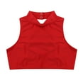 thumbnail image 3 of Sxiwei Kids Girls Dance Tank Crop Top Sleeveless Mock Neck Criss Cross Back Sport Bra Red 10, 3 of 7