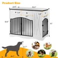 thumbnail image 5 of Euroco 43.3 inch Farmhouse Dog Crate Furniture, Heavy Duty Dog Crate with 3 Drawers, 110 lbs, Engineered wood+Iron, 3 inch, Black, 5 of 10