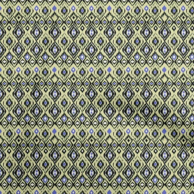 oneOone Rayon Greenish Beige Fabric Ikat Sewing Craft Projects Fabric Prints By Yard 56 Inch Wide
