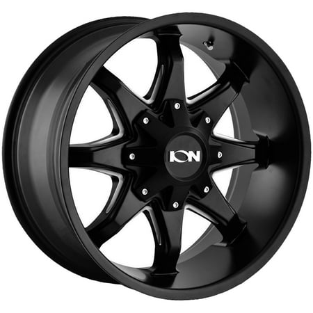 Ion 181 20x9 5x5.5"/5x150 +0mm Black/Milled Wheel Rim 20" Inch