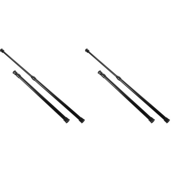 Foxnovo Multipurpose Metal Rod Black for Bathroom - Wear-Resistant, No Drilling, Adjustable Design