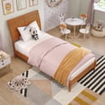 thumbnail image 4 of Valencia Twin Solid Wood Low Profile Sleigh Platform Bed in Light Toffee, 4 of 13