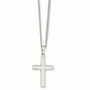 18in Rhodium-plated Kelly Waters Medium Cross Necklace 18 Inch