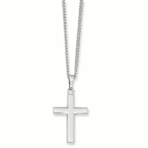 18in Rhodium-plated Kelly Waters Medium Cross Necklace 18 Inch