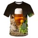thumbnail image 1 of Camiseta de manga corta estampada a la moda para hombre y mujer, blusa informal con cuello redondo Pompotops  hfajkhk138467, 1 of 2