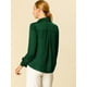 thumbnail image 5 of Camisa de trabajo Unique Bargains de manga larga blusa elegante cuello En V oficina mujer Verde oscuro S, 5 of 6