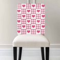 thumbnail image 3 of Valentine's Day Chair Covers Set of 8 Pink Love Pink White Plaid Chair Back Covers Stretch Removable Washable Slipcovers Protector for Dining Room Kitchen Party Decor, 3 of 5
