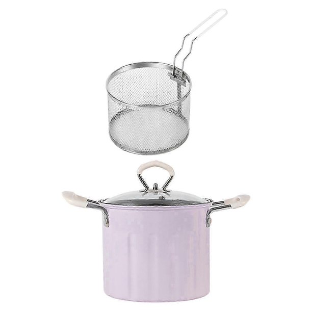 3L Japanese Tempura Frying Pot with Basket, Frying Pan Deep Fryers Frying Pot for Home Chicken