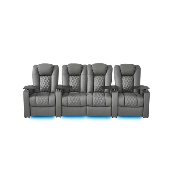 comfiroom Leather Home Theater Seating Seats Dual Power Movie Recliner Chairs Gaming Sofa