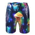 thumbnail image 4 of Kll Transparent Jellyfishes Men'S Casual Summer Beach Shorts Hawaiian Shorts With Pockets-Xx-Large, 4 of 9