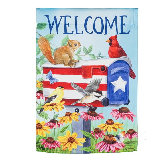 Patriotic Mailbox Friends Garden Suede Flag