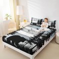 thumbnail image 4 of Homewish Safari Bear Queen Sheet Sets,Jungle Wildlife Flat Sheet,Old Wooden Board Queen Fitted Sheet For Boys Kids,Breathable Home Decor,4 Pieces, 4 of 7