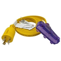 Parkworld 67416 Generator 3-Prong Flat Extension Cord Adapter, NEMA L5-30P to (3) 5-15R Household 15amp 125volt Tri-Outlet (25FT)