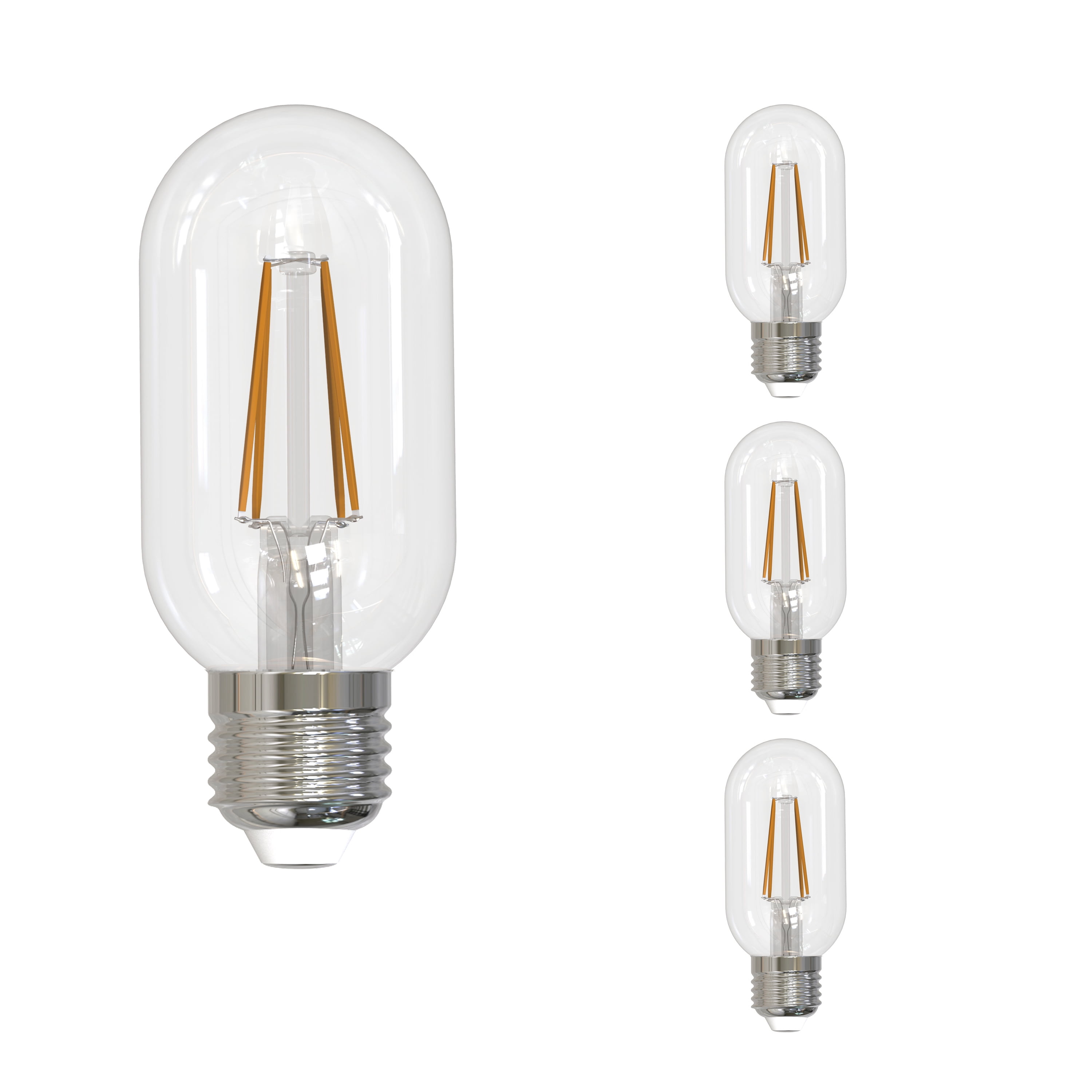 Bulbrite  Pack of (4) 5 Watt Dimmable Clear Filament T14 Medium (E26) LED Bulb - 450 Lumens, 2700K, and 90 CRI