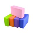 thumbnail image 4 of 2 piezas Bloque de yoga Ladrillo de espuma Ayuda para el estiramiento Gimnasio Pilates para ejercicio físico, 2 piezas-rosa, azul, 4 of 4