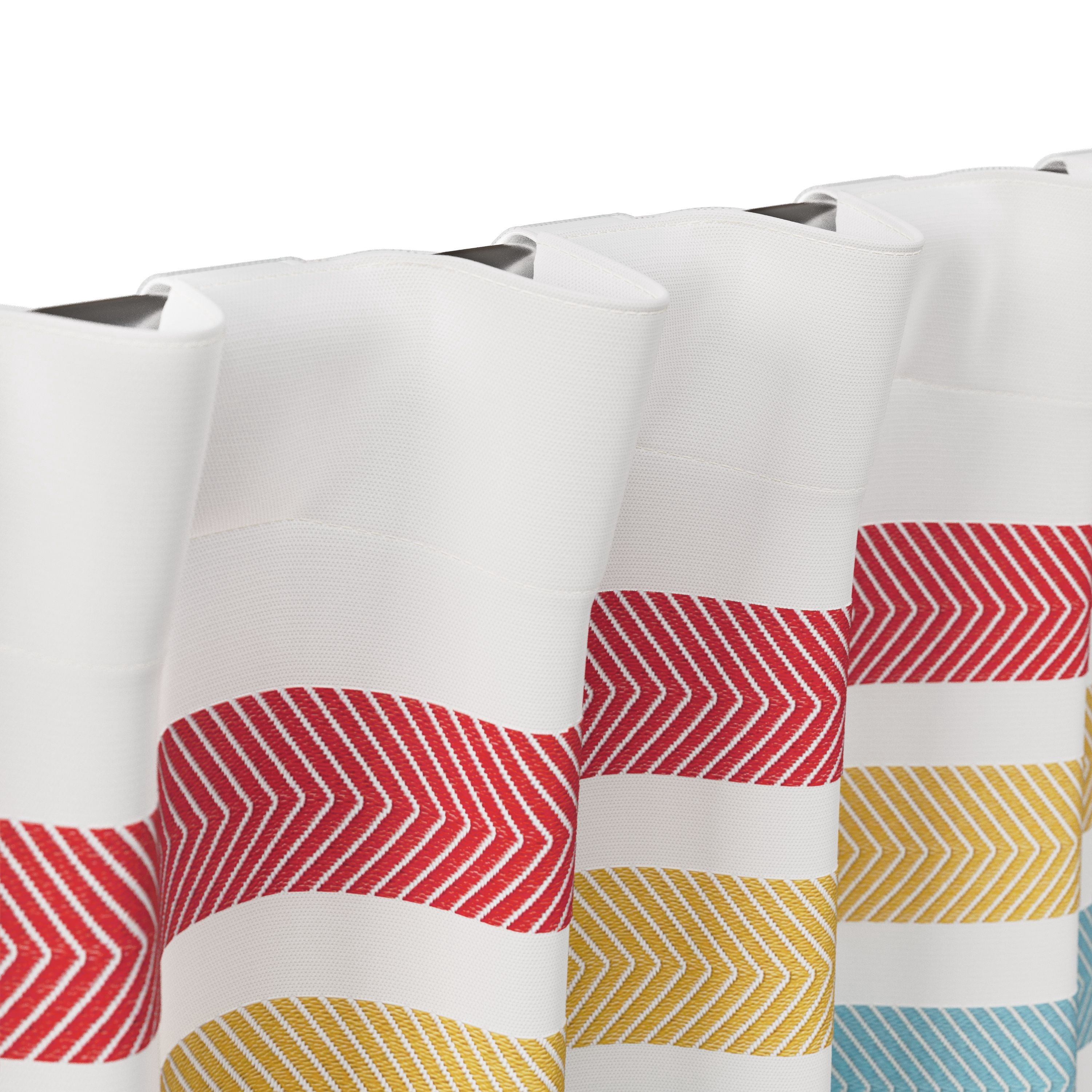 Mainstays Kids White and Rainbow Stripe Blackout Rod Pocket with Back Tabs Single Curtain Panel, 38" W x 63" L
