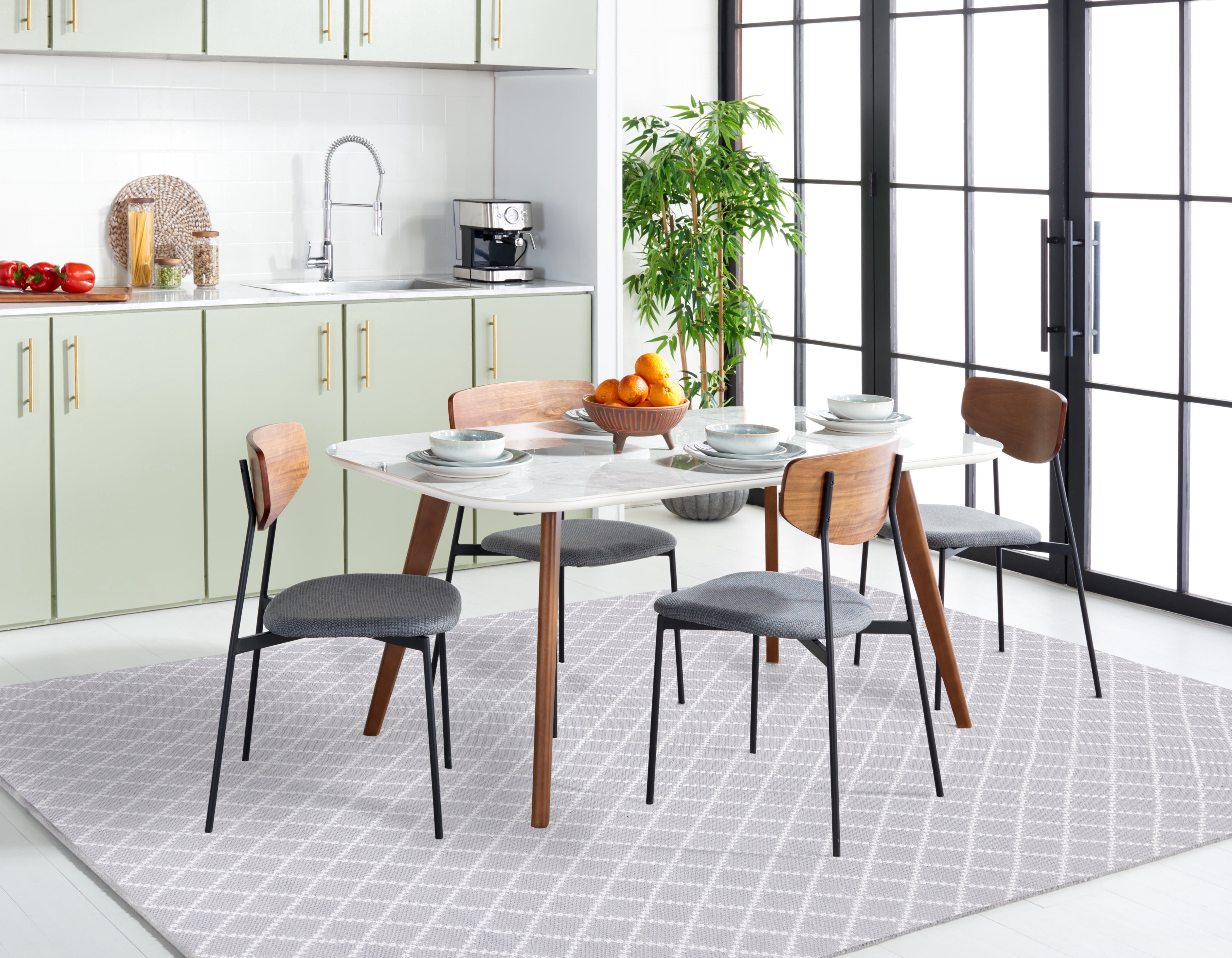 SAFAVIEH Montauk Jolyon Diamond Cotton Area Rug, Light Grey/Ivory, 4' x 6'