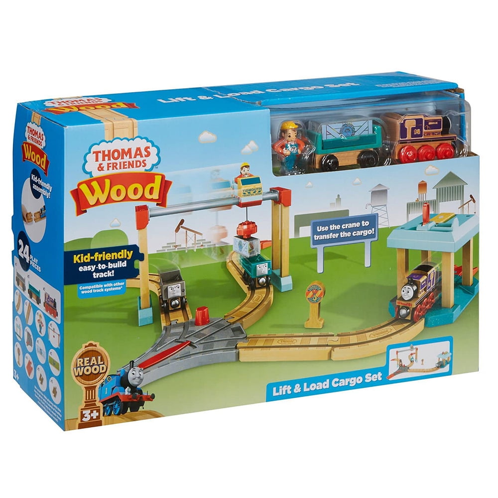 thomas wooden railway lift and load set
