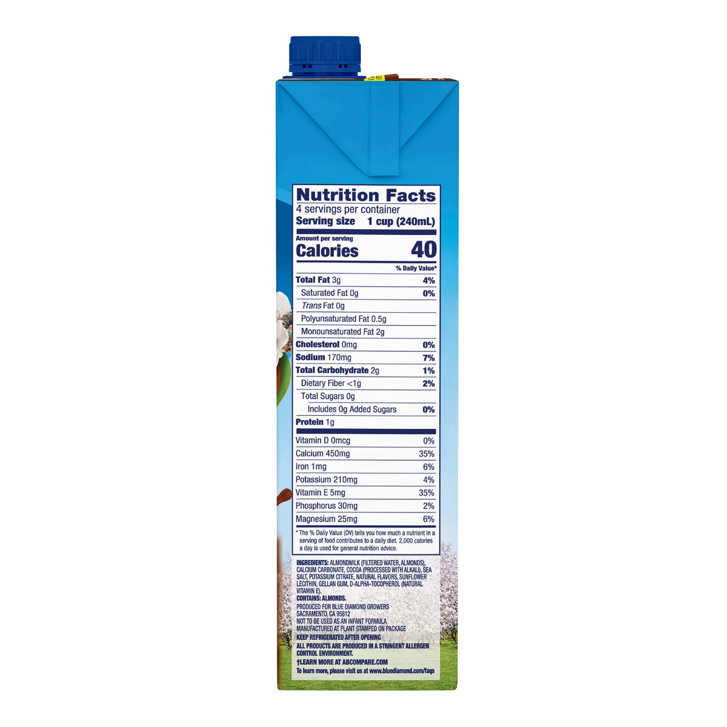(2 pack) Almond Breeze Shelf-Stable Unsweetened Chocolate Dairy-Free Almondmilk, 32 oz