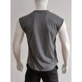 thumbnail image 5 of Doomiva Men's Sleeveless Muscle Shirts Workout Athletic Tank Tops Cap Sleeve Solid Casual T-Shirt Dark Gray XXL, 5 of 6