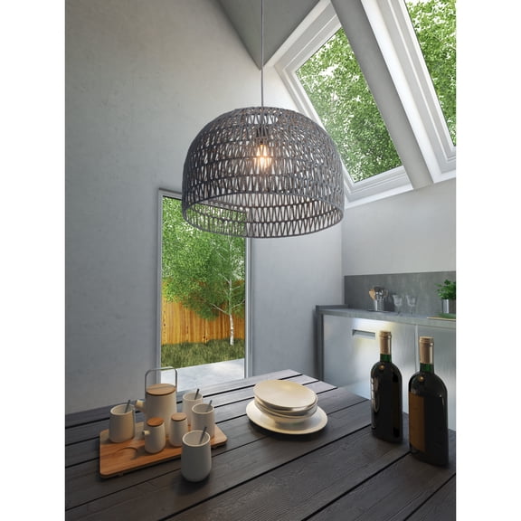 Paradise Ceiling Lamp Gray Ceiling Lamp, Transitional Style, Designed for hardwired installation with standard mounting bracket and hardware included, Steel, Lighting Ceiling Lamps