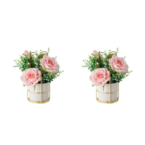 Matsuzay Las flores artificiales de seda de bajo mantenimiento disfrutan de la belleza natural con facilidad Flores artificiales con jarrón Type1 NO1